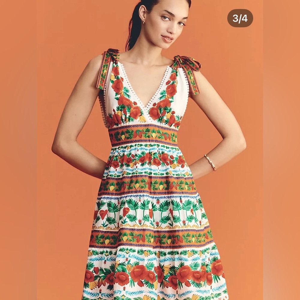 Farm Rio Tiered Mini Dress NWT - Picture 2 of 4
